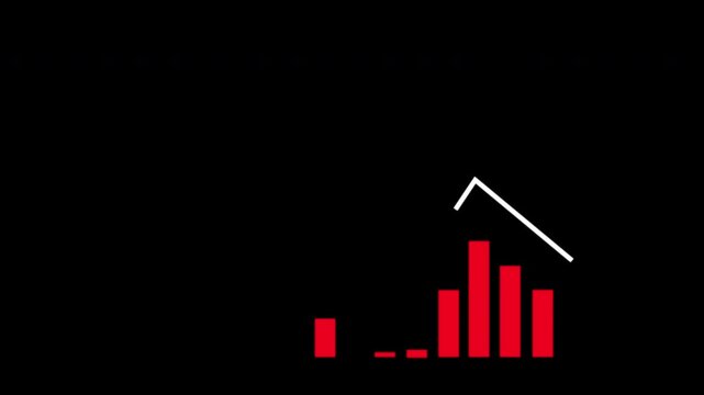 Business Growth Graph Going down - Financial growth  Loss business graph icon animation 4K