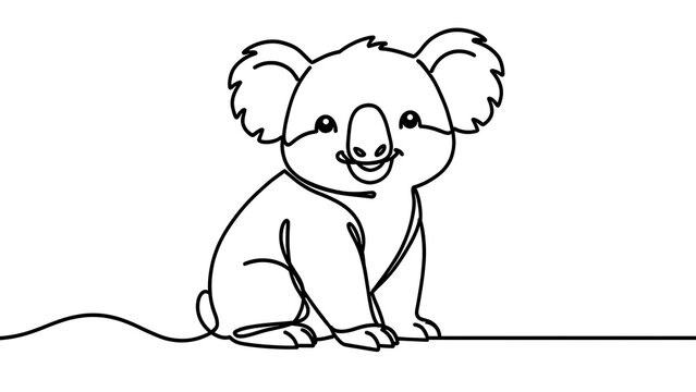 Cute koala illustration on white background.