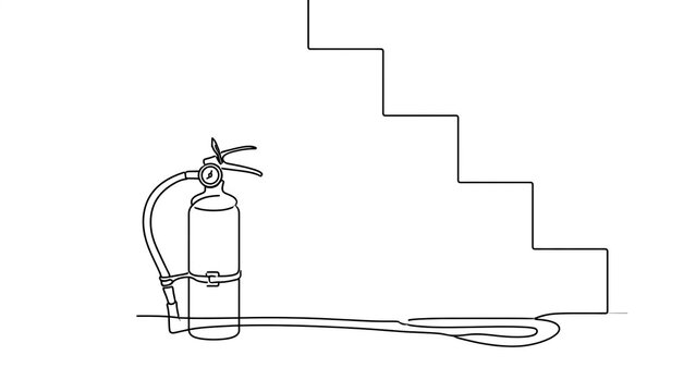Fire extinguisher illustration on white background.