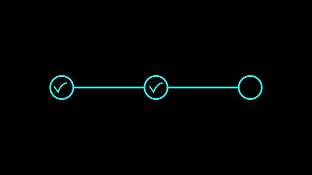 3 Steps Vertical Loading Progress Bar Animation with Checkmark Icons.