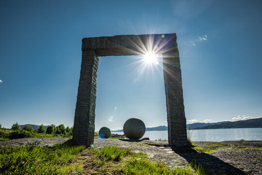 Monument HEAVEN ON EARTH on 02 of July 2026  at Ofotfjord near Narvik in Norway