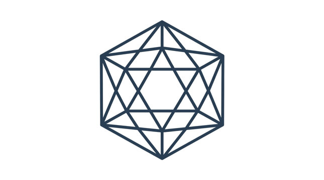 Geometric Hexagon Sacred Geometry Line Art Design.