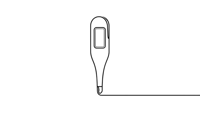 Digital thermometer illustration on white background.