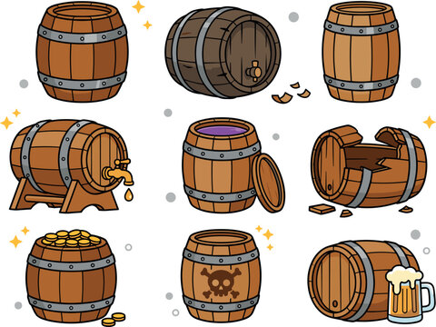 old wooden barrel
