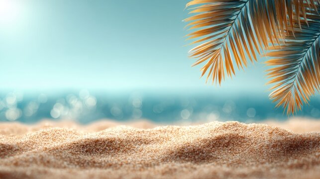 Relaxing tropical beachscape with vibrant colors