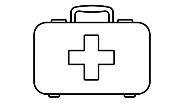 Medical first aid kit icon white background.