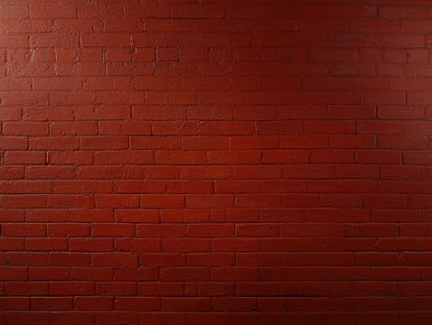  close-up of a red painted brick wall with visible texture and mortar lines, showcasing a uniform and smooth finish.