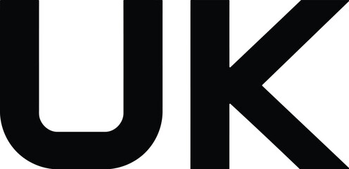 Bold black vector illustration featuring the letters u and k in a clean modern typeface © LoveU