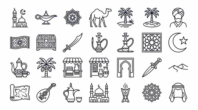 Arabic Icons: Culture, Travel, and Symbols
