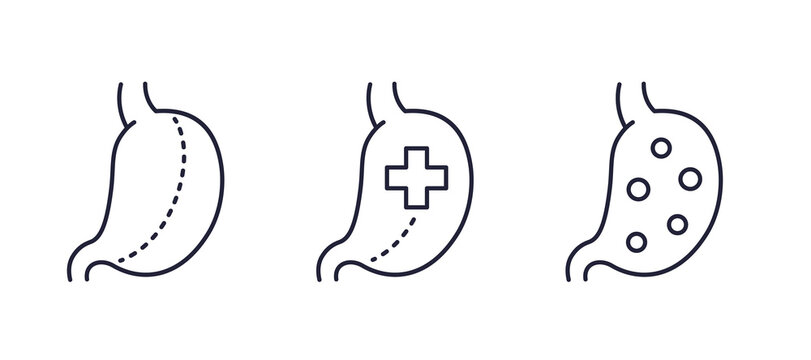 gastric sleeve and gastrectomy line icon