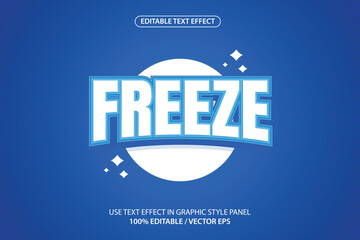 Obraz premium Editable freeze vector text effect; suitable for banners, posters, etc.