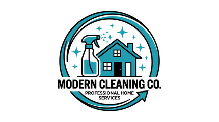 Fototapeta premium Modern cleaning company logo design.