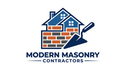 Fototapeta premium Modern Masonry Contractors logo design.