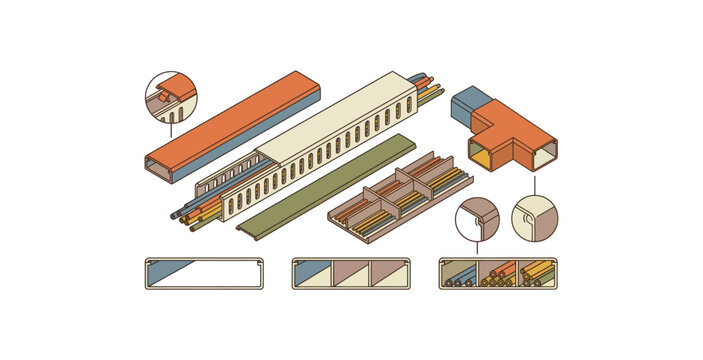 Electrical Cable Trunking and Wiring Infographic
