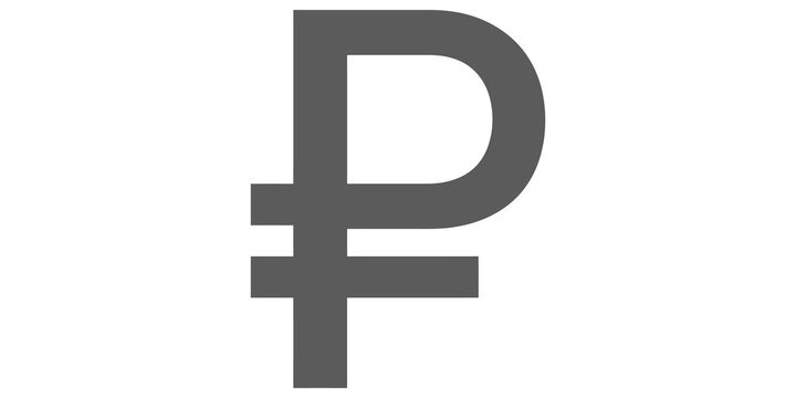 Russian ruble currency symbol icon isolated on transparent background