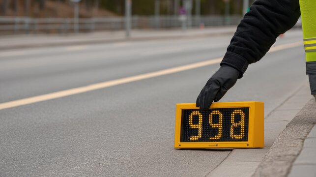 Countdown Timer Displaying Seconds for Pedestrian Crossing Guidance