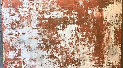Fototapeta premium Color image asset featuring an uneven speckled pattern with a rough, irregular texture resembling rust stains and ink splatters. Gray background. Suitable for backgrounds and textures.