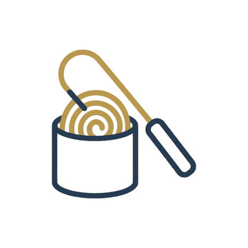 Rolled Pasta and Whisk Icon