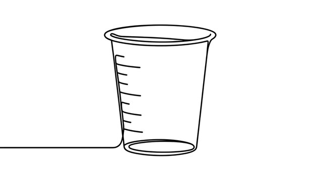 Plastic measuring cup illustration white background.