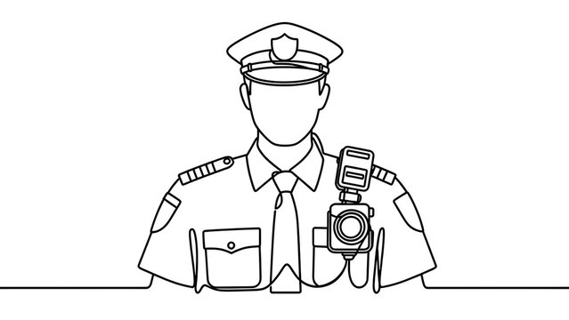 Police officer illustration on white background.