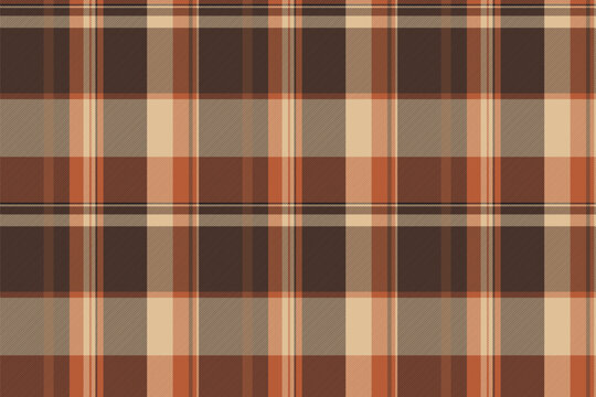 Spanish vector plaid seamless, hanukkah check background tartan. Relax texture fabric textile pattern in orange and dark colors.