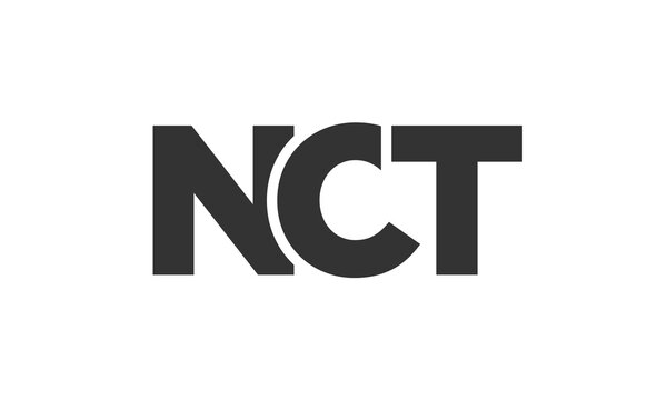 NCT logo design template with strong and modern bold text. Initial based vector logotype featuring simple and minimal typography. Trendy company identity.