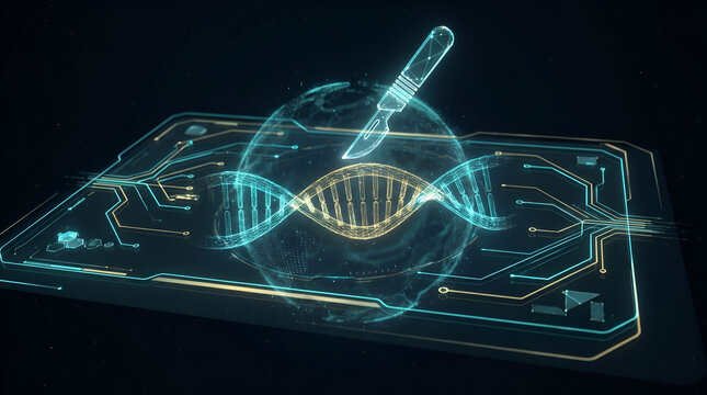 Futuristic Gene Editing and CRISPR Technology Background 