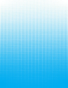 Color halftone corner gradient texture. color for banner, web site, poster, bussines card, visualization big data.Vanishing cartoon polka dot background. Dotted corner gradation pattern. Fading comic.