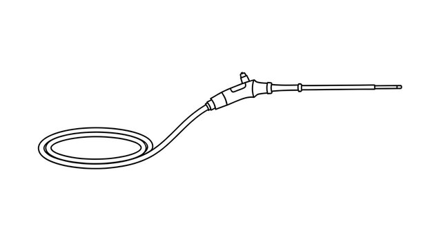 Medical endoscope illustration on white background.