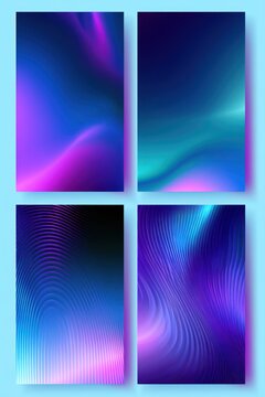 Abstract gradient backgrounds with swirling colors and lines