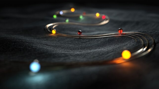 Colorful lights on dark textured background