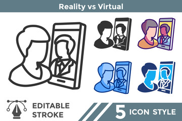Fototapeta premium Reality vs Virtual