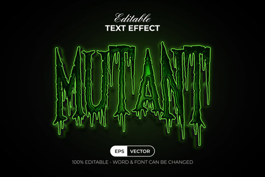 Green Mutant Editable Text Effect Halloween Slime Style Theme