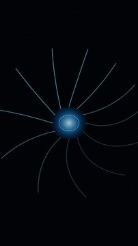 Displaying Abstract Light Burst in Dark Space