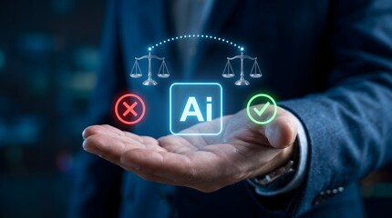 Obraz premium Ai technology for fair and balanced decision making