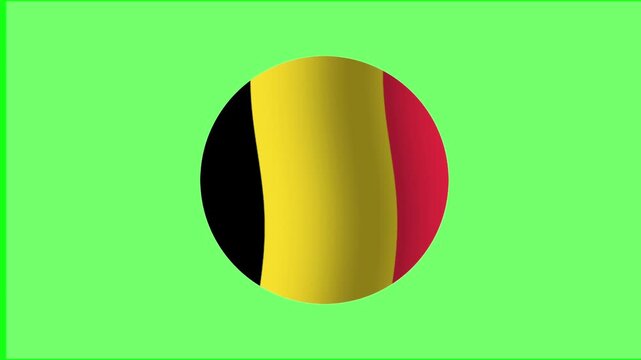 ireland Belgium national flag sphere loop animation isolated on a green screen. Ideal for European Union politics, international news, travel vlogs, sports championships, and educational videos