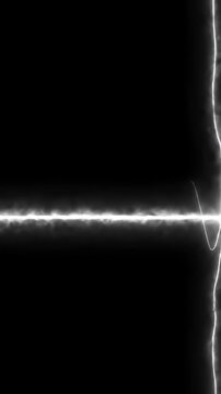 White neon mathematical integral symbol glowing dark.