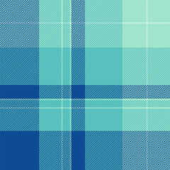 Grungy plaid background pattern, household check seamless vector. Checkered texture fabric tartan textile in teal and light colors. © SolaruS