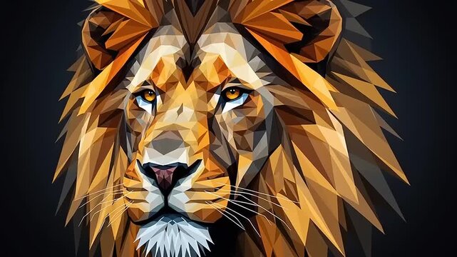 Vibrant Lion Head Illustration Artwork.