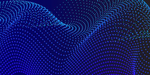 Glowing abstract wave on dark, shiny motion, magic space light. Vector techno abstract background, blue color © Syafiuddin