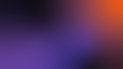 Fototapeta premium Abstract Dark Purple And Bright Orange Gradient Background With Grainy Noise Texture