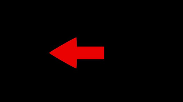 Animation red arrow pointing to side and moving on Motion graphics of concept. animation