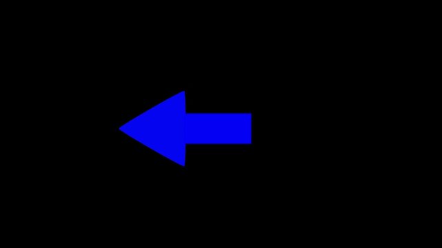 Animation blue arrow pointing to side and moving on Motion graphics of concept. animation