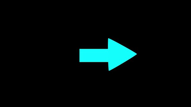 Animation cyan arrow pointing to side and moving on Motion graphics of concept. animation