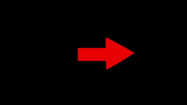 Animation red arrow pointing to side and moving on Motion graphics of concept. animation
