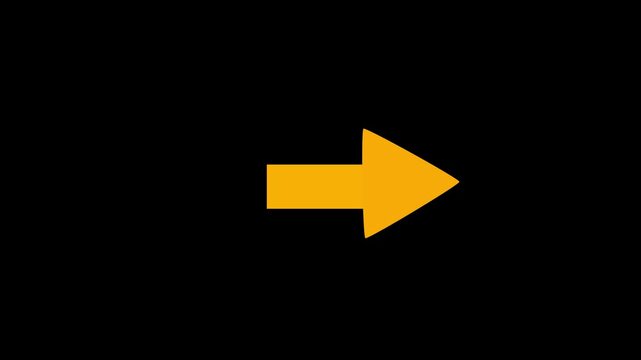Animation yellow arrow pointing to side and moving on Motion graphics of concept. animation