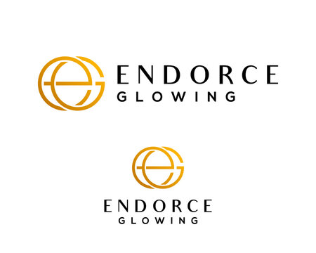 A luxurious EG monogram logo for a beauty and fashion company.

