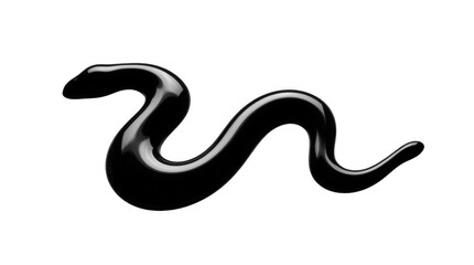 Fototapeta premium Abstract black liquid wave isolated on transparent background glossy paint splash.