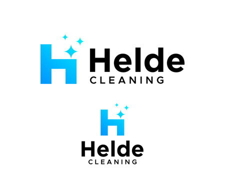 Logo design for a cleaning industry company featuring the letter H.