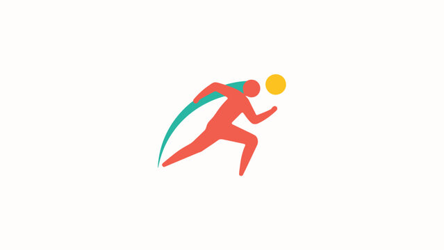 Simplified minimalist runner illustration with abstract motion trail abstract minimalist illustration exercise